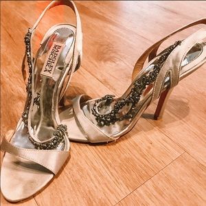 Badgley Mischka Vero Cuoio Silver Jewel Heels